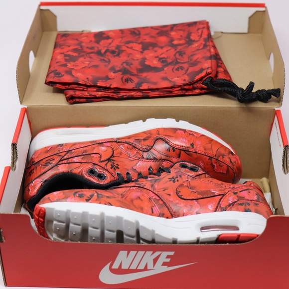 Air Max 1 Ultra Shang Hai Red Floral Roses sz 6 - Picture 2 of 8